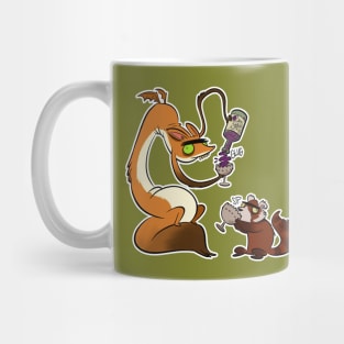 Boozy Grapes Time with Fox Dragon and Red Panda Mug